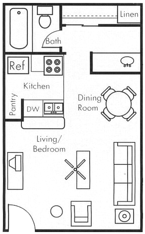 Biltmore on the Lake in Phoenix, Arizona Studio A Floor Plan